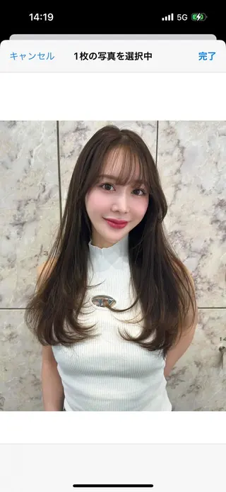 セミロング カラー 新宿/韓国風レイヤー 髪質改善/渋谷直樹のヘアスタイル