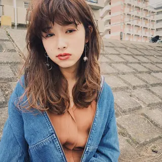 ミディアム gite カワムラナオキのヘアスタイル