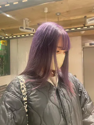 セミロング カラー 艶ハイトーン👑♡ NATSUKIのヘアスタイル