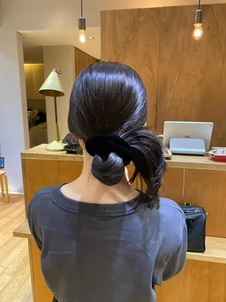 セミロング カラー ヘアアレンジ 【ヘアセット/美眉】 吉川玲のヘアスタイル