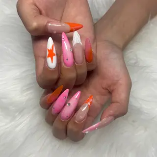 ネイル 🎀うかん 🎀チップ長さ出しのネイルデザイン