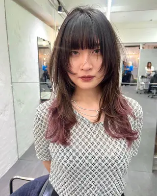 ロング カラー パーマ ヘアアレンジ メンズ SALOWIN梅田茶屋町店所属・ウルフレイヤーカット /チヒロのヘアスタイル
