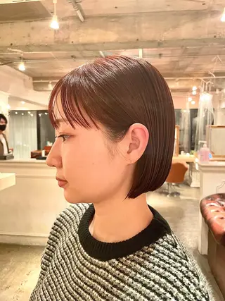 ショート カラー ボブ/レイヤー 山川廉弥のヘアスタイル