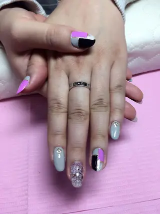 ネイル Chiara チップ長さ出しのネイルデザイン