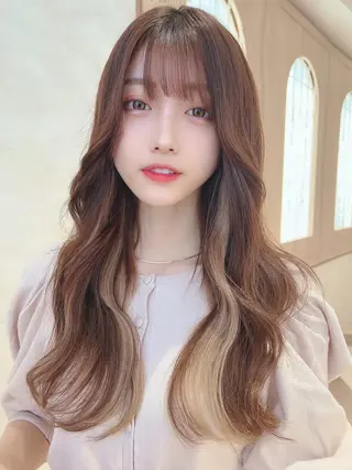 ロング 透明感カラー/カット 髪質改善/森栄範のヘアスタイル