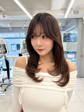 ロング レイヤー/韓国/ 顔周り/しんやのヘアスタイル