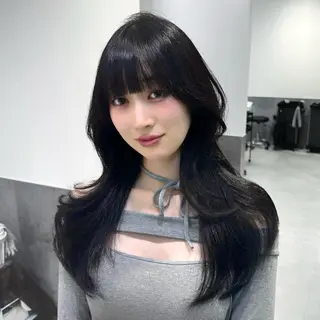 ロング GO TODAY 原宿Verno店所属・韓国風レイヤー/顔周 り×透明感/きょうのヘアスタイル