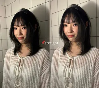 ミディアム 捺葵 @72tomi__のヘアスタイル