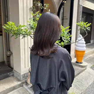 ミディアム カラー 芦刈咲来/髪質改善/ 赤み消し/顔周りのヘアスタイル