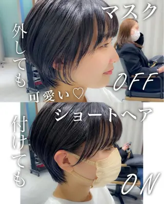 ショート カラー 顔周りレイヤー/ボブ 銀座✨中野まさひろのヘアスタイル