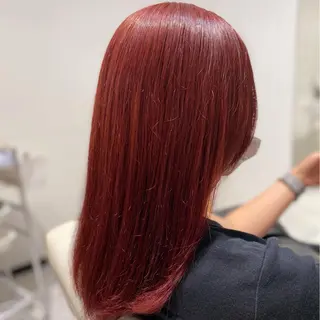 ミディアム YASU🍎CUT 赤系カラー/ヘアケアのヘアスタイル