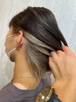 ショート カラー ヘアアレンジ HUENEST アカデミーサロンのヘアスタイル