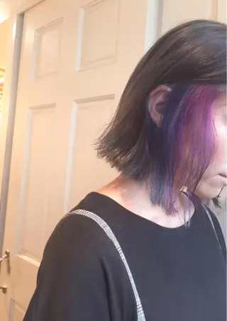 ショート カラー ホワイト&レイヤーカ ットエクステ長畠俊輔のヘアスタイル