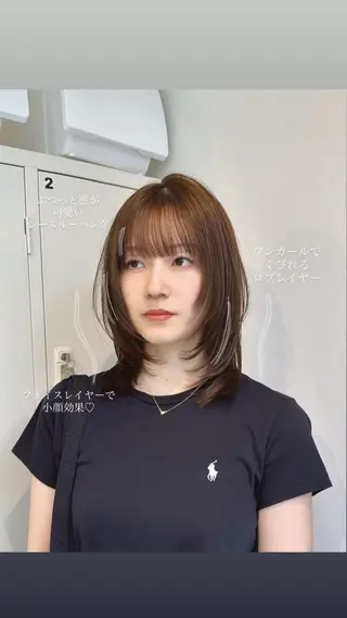 ミディアム カラー Miku❇️ フェイスレイヤーのヘアスタイル