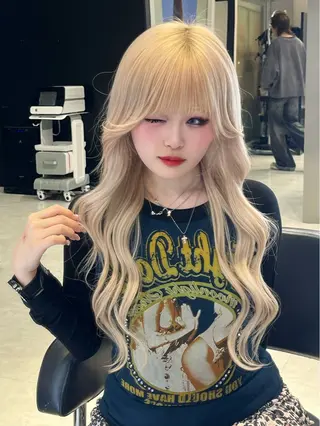 ロング カラー 表参道/ハイトーン/ misaki🎀のヘアスタイル