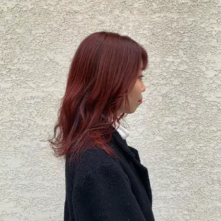 セミロング カラー 韓国×巻ける髪質改善 💍maki💍のヘアスタイル