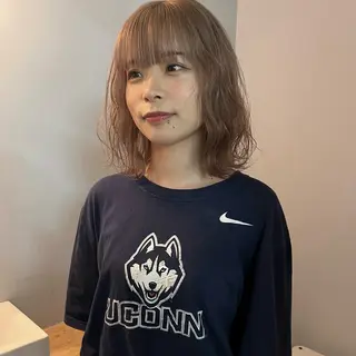 ミディアム 舟橋耀/ブリーチカラ ー/レイヤーカットのヘアスタイル