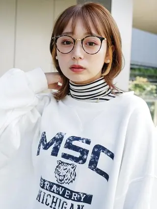 ミディアム カラー ヘアアレンジ cecil hair 難波店所属・髪質改善透明感カラー /SHOGO☀️のヘアスタイル