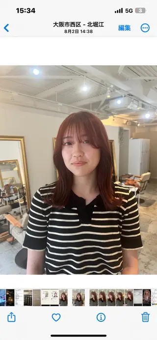 ミディアム カラー 目を惹く艶髪/髪質 改善カラー🤎ぐっちのヘアスタイル