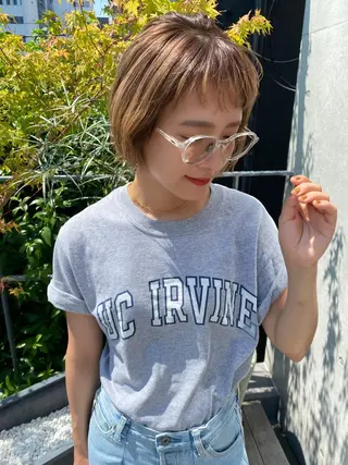 ショート カラー 似合わせカット レイヤーボブウルフのヘアスタイル