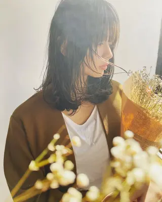 ミディアム カラー ショート/ボブ/ パーマ/柏原良亮のヘアスタイル