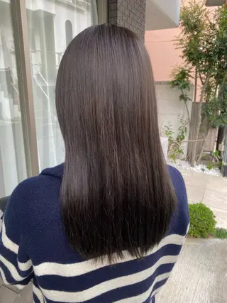 ミディアム カラー グレージュ/透明感/ 韓国ヘア/RISAのヘアスタイル