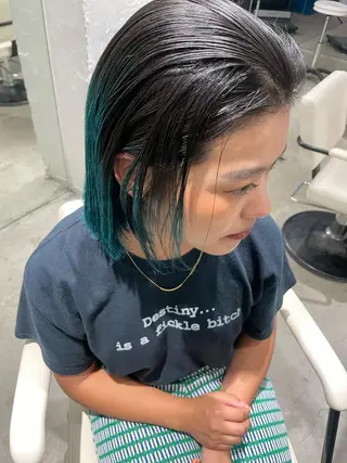 ショート カラー スパイラルパーマ 🌐hina⭐️のヘアスタイル