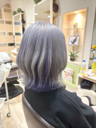 ミディアム カラー 🌈派手髪ハイトーン 🌈鈴木亮太🌈のヘアスタイル