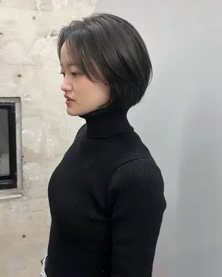 ショート カラー 抜け感ショート パーマ/緒方椋のヘアスタイル