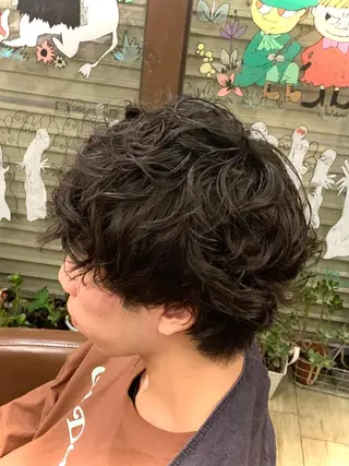 ショート パーマ メンズ MIRUCO by KURAKU所属・⭐️ハイトーンカラー ⭐️メンズパーマ達成のヘアスタイル
