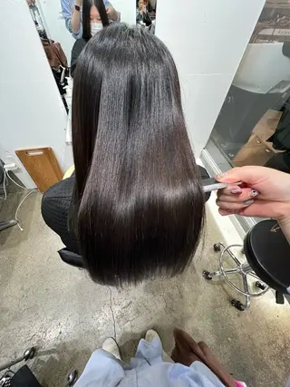 セミロング パーマ ✨髪質改善矯正× ブリーチ✨YU-KIのヘアスタイル