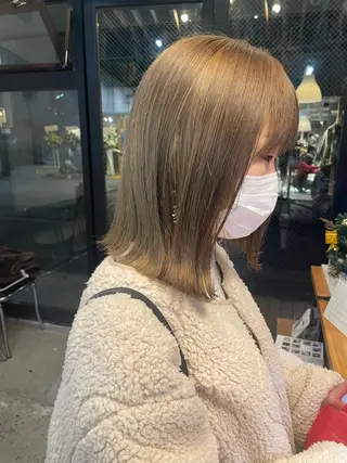 ミディアム カラー ヘアアレンジ satsuki 暖色・ブラウンカラーのヘアスタイル