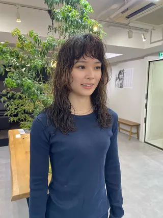 ロング パーマ＊ 顔まわり似合わせのヘアスタイル