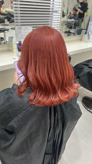 セミロング カラー ヘアアレンジ 韓国レイヤー&ピンク 艶髪🩶maikoのヘアスタイル