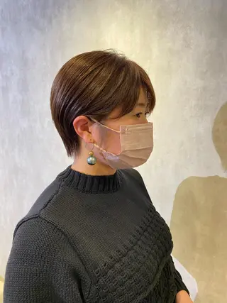 ショート カラー ボブ/縮毛矯正/ レイヤー/塚田のヘアスタイル