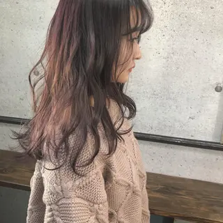 ミディアム カラー 江原 彩華のヘアスタイル