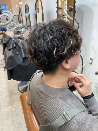 ショート パーマ メンズ カット特化型 美容師/栗本のヘアスタイル