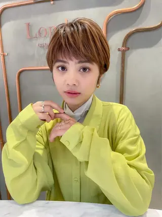 ショート パーマ ボブ縮毛矯正 韓国レイヤーRINAのヘアスタイル