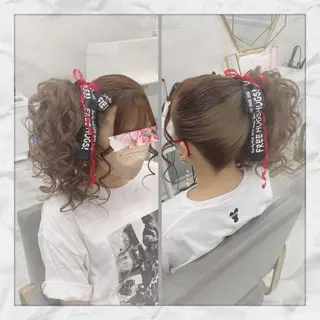 セミロング ヘアアレンジ ヘアセット/着付け 𓇼 松本 夏美𓇼のヘアスタイル