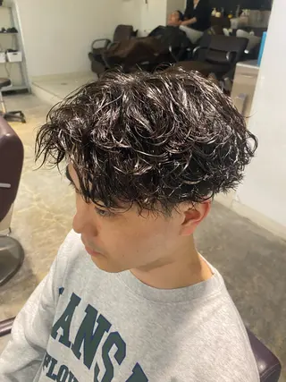 ショート パーマ メンズ パーマ特化/フェザー パーマシャドウ/真生のヘアスタイル