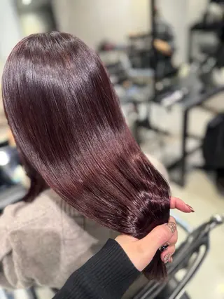 ロング カラー パーマ ヘアアレンジ 透明感/オリーブ/ グレージュ/YUKAのヘアスタイル
