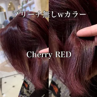 ミディアム ブリーチなしダブル カラー縮毛矯正　下野のヘアスタイル