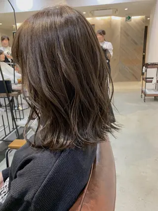 ミディアム カラー パーマ ヘアアレンジ メンズ キッズ ネイル マツエク・マツパ 中津No.1髪質改善 店長✨透ける暗髪のヘアスタイル