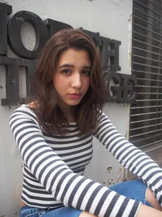 ミディアム カラー パーマ ヘアアレンジ 🌈髪質改善💕 縮毛矯正✨青木まで✨のヘアスタイル