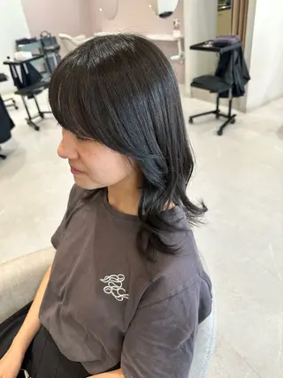 ミディアム 🧡似合わせレイヤー 艶カラーこなつ💛のヘアスタイル