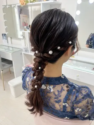 セミロング ヘアアレンジ ヘアセットサロン /上坪愛美のヘアスタイル