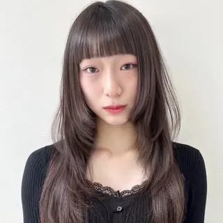 ロング カラー 似合わせ前髪／ 小顔カット🎀そうのヘアスタイル