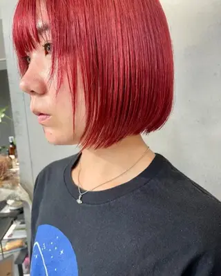 カラー RIN パーマ/暖色カラーのヘアスタイル