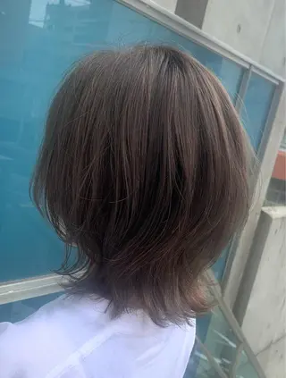 ミディアム カラー 韓国カット/透明感 Re.Labo岡本のヘアスタイル