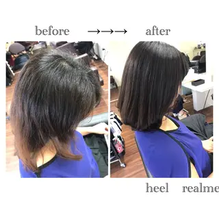 ミディアム カラー パーマ 成松 勇治のヘアスタイル
